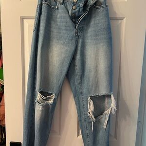 Distressed Light Blue Jeans